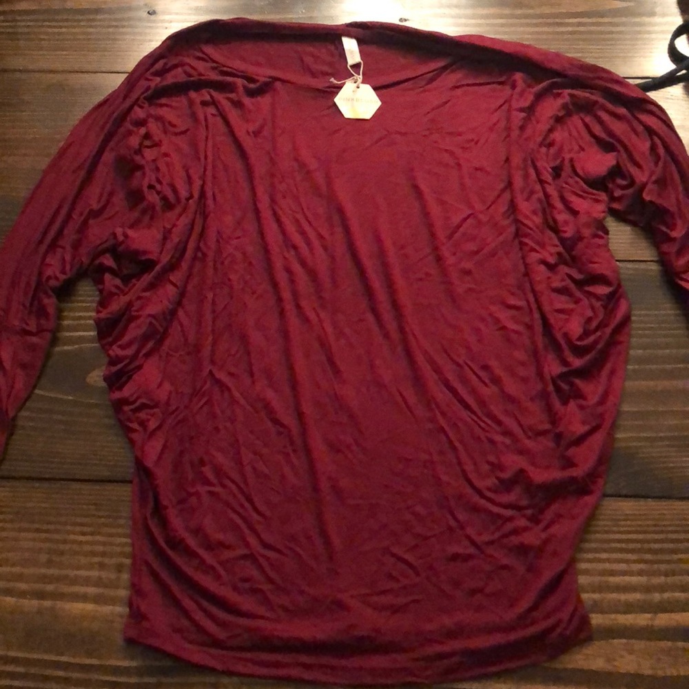 PinkBlush Burgundy Maternity Top